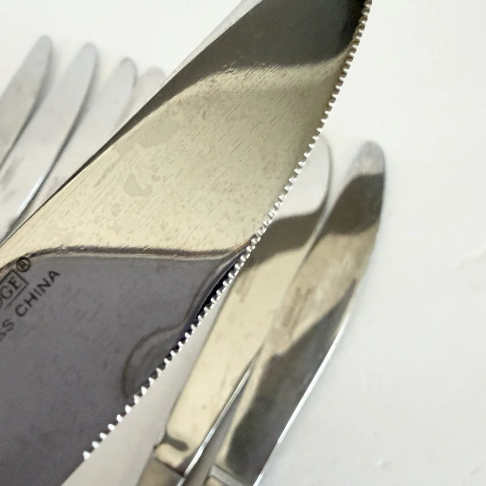 Set of 8 Cambridge Codie Sand Frost Stainless Butter Dinner‎ Knifes Flatware 8